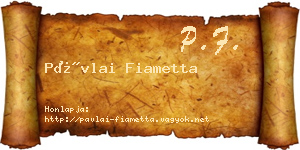Pávlai Fiametta névjegykártya